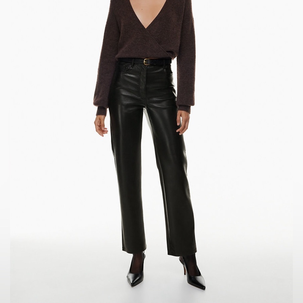 Wilfred The Melina
High Waisted Vegan Leather Black  Pants Size 8